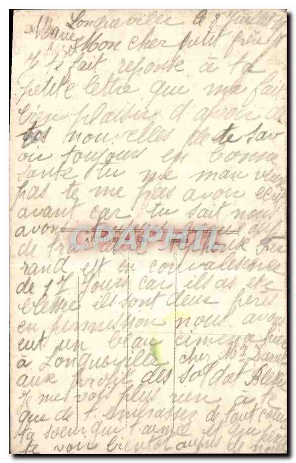 CPA Fantaisie Fleurs Femme Soldat Poilu Militaria  — Verso