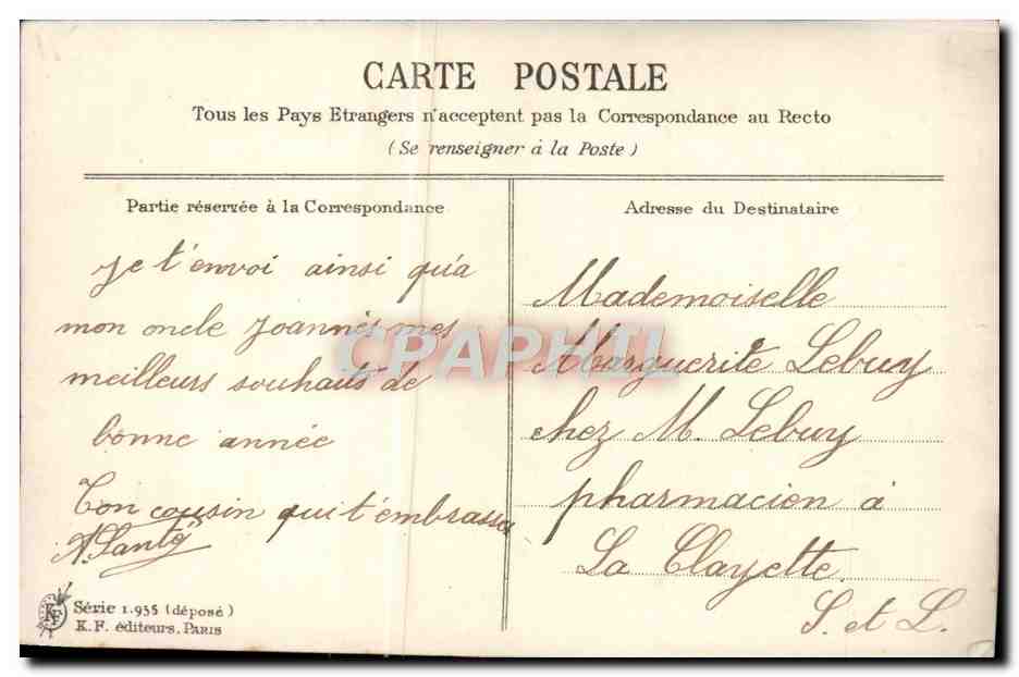 CPA Fantaisie Fleurs Colombes — Verso