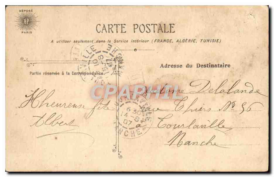 CPA Fantaisie Fleurs  — Rückseite