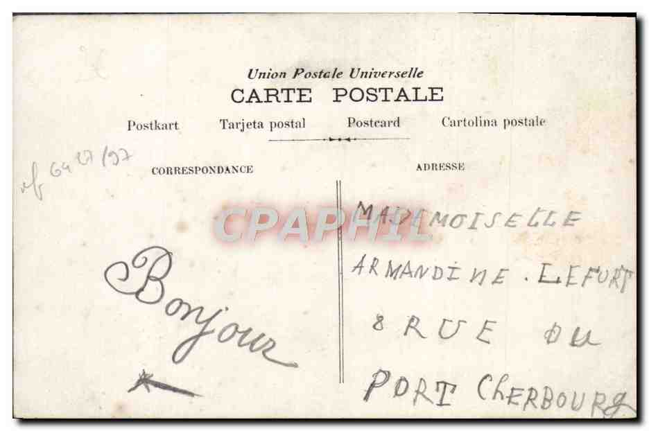 CPA Fantaisie Fleurs Homme — Rückseite