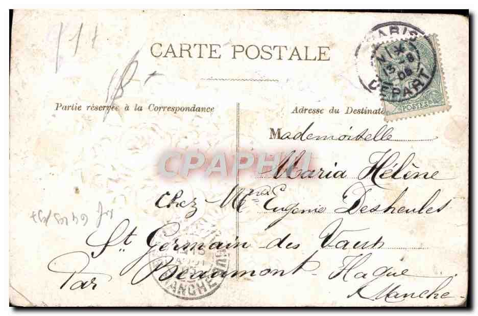 CPA Fantaisie Fleurs  — Verso