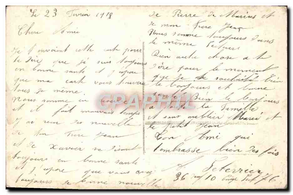 CPA Fantaisie Fleurs Ancre de marine — Verso