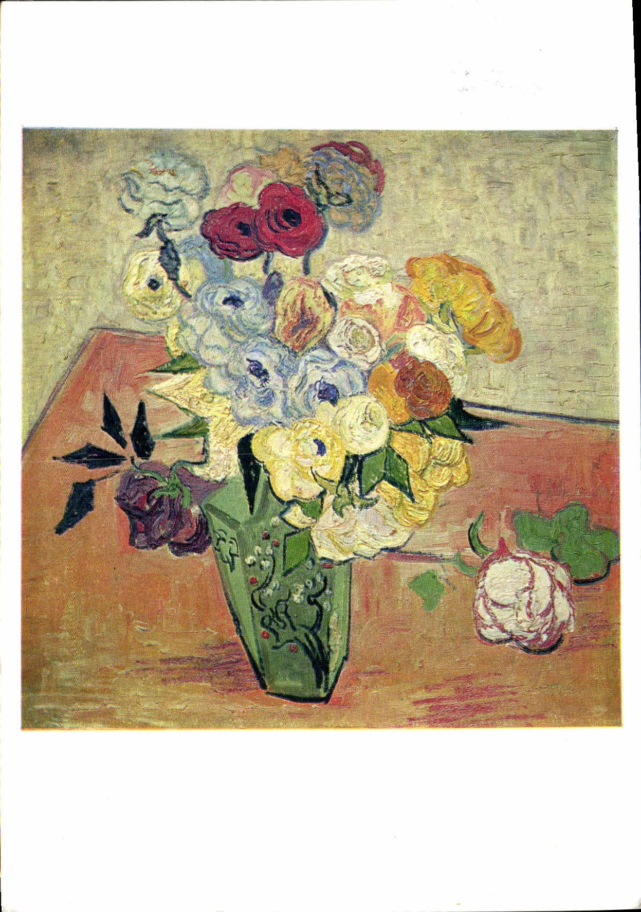 CPM Fantaisie Fleurs Vincent Van Gogh Roses et anemones