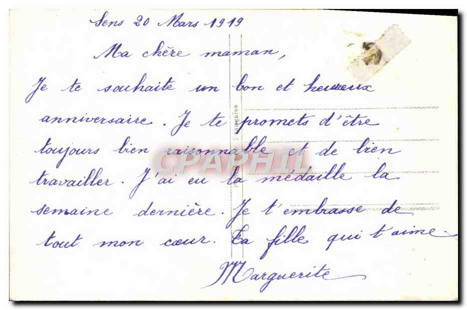 CPA Fantaisie Fleurs  — Verso