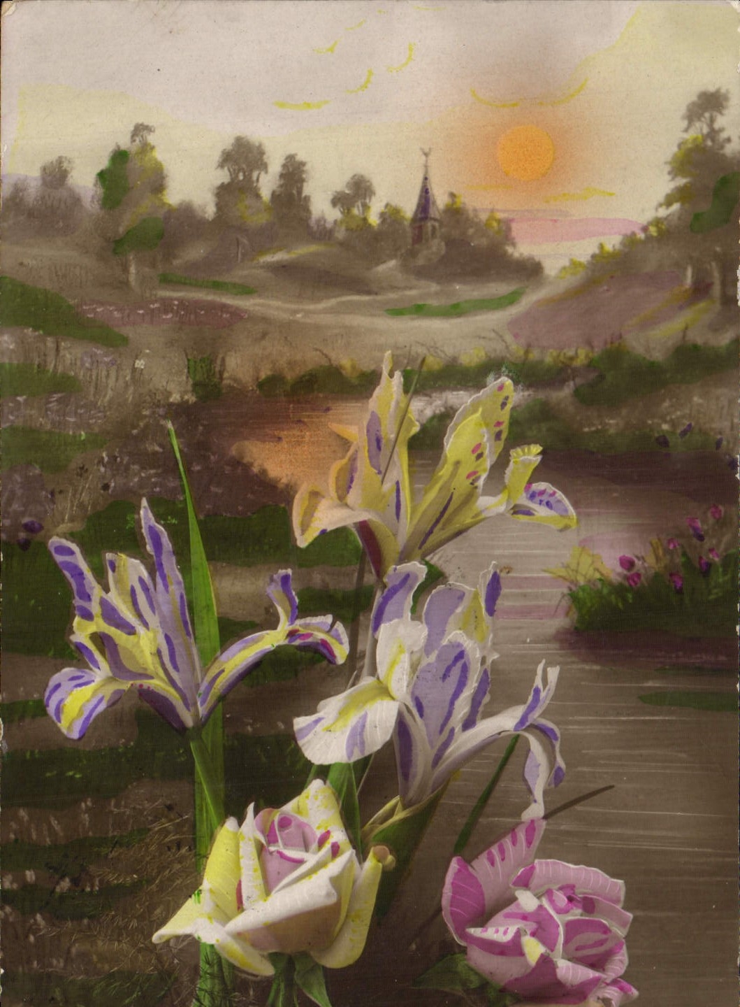 CPA Fantaisie Fleurs 