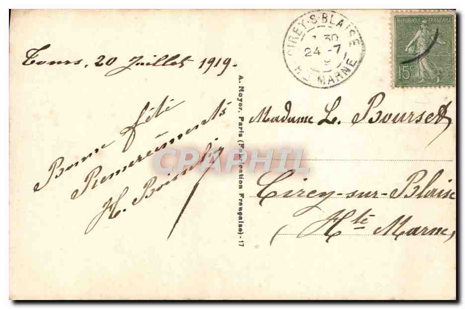CPA Fantaisie Fleurs  — Verso