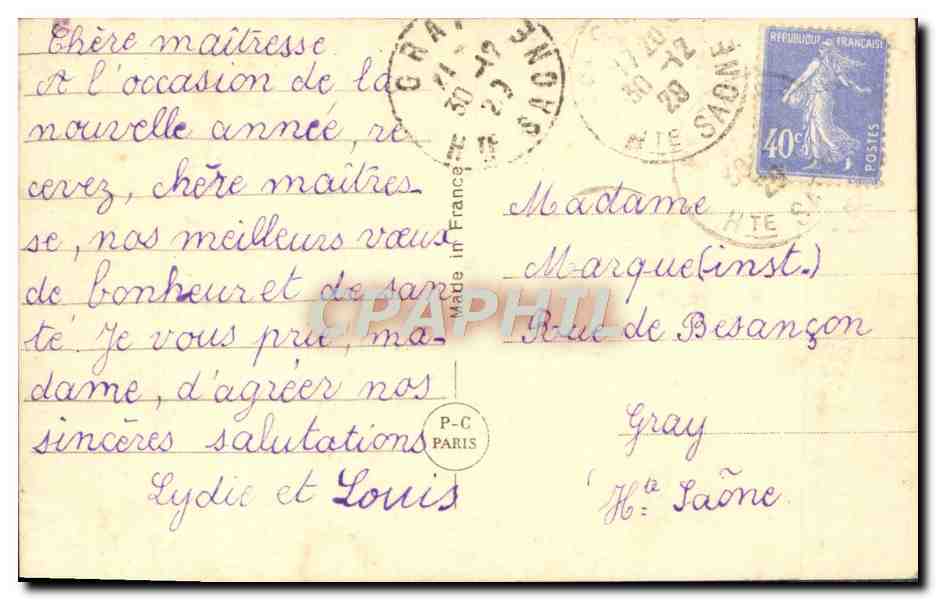 CPA Fantaisie Fleurs  — Verso
