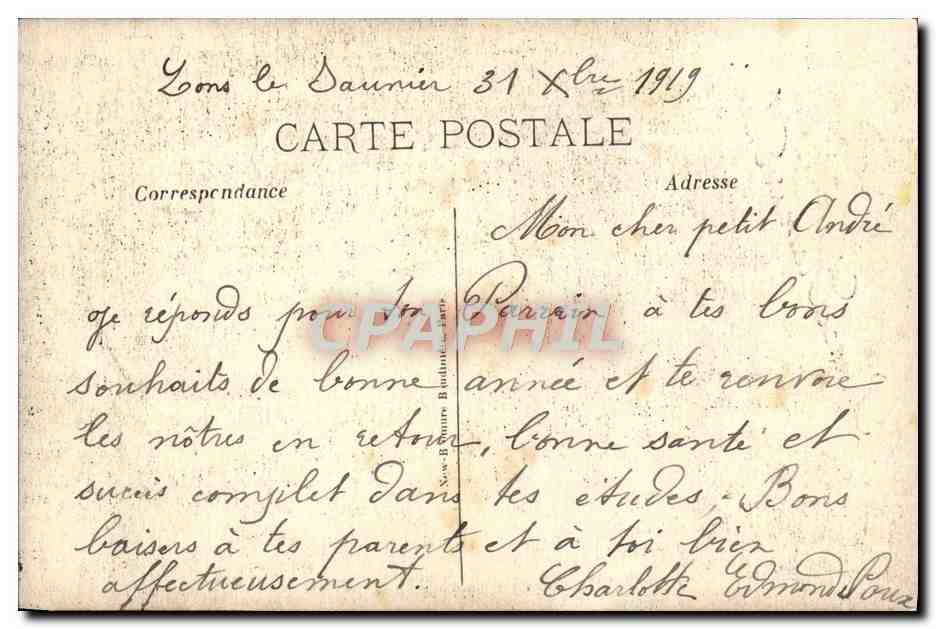 CPA Fantaisie Fleurs  — Rückseite