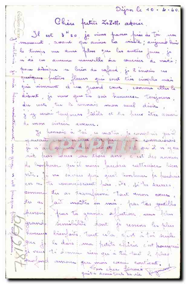CPA Fantaisie Fleurs  — Verso