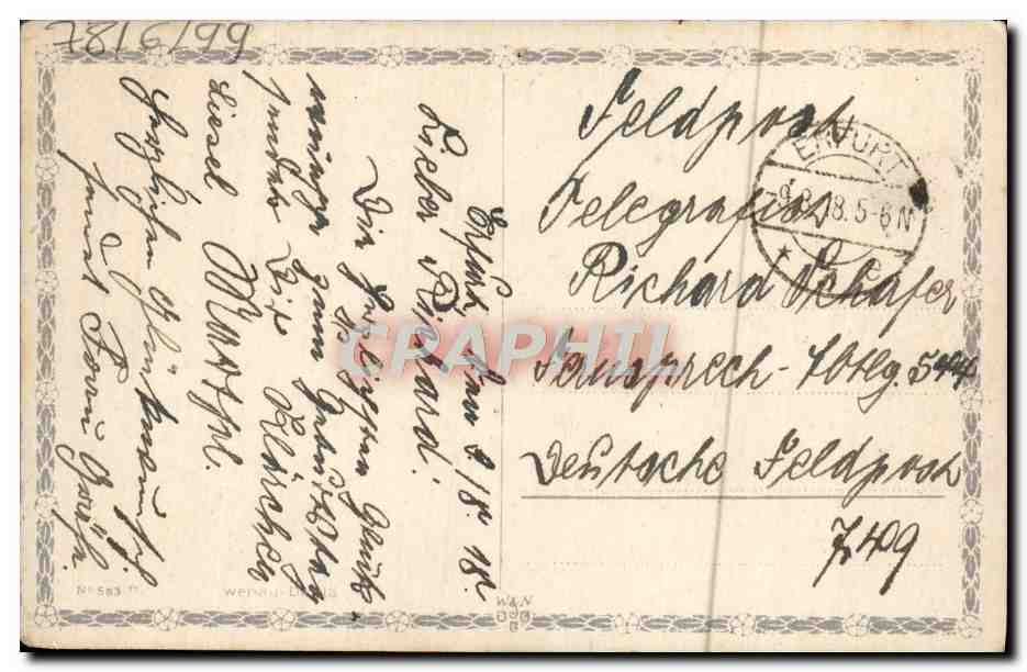CPA Fantaisie Fleurs  — Verso