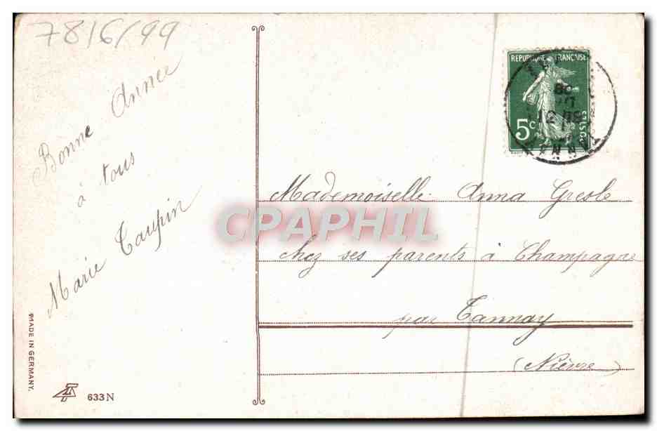 CPA Fantaisie Fleurs Trefles — Rückseite