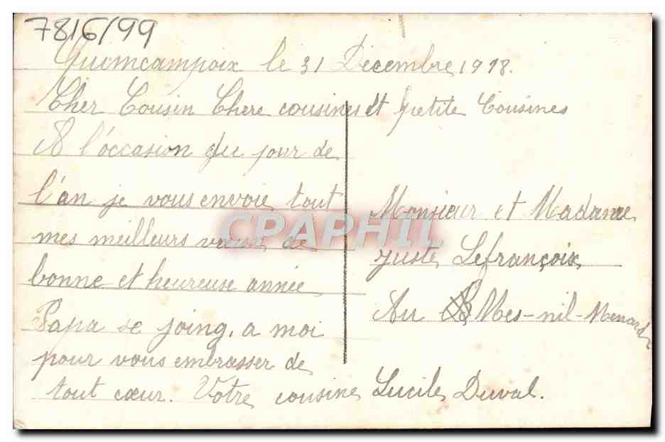CPA Fantaisie Fleurs  — Verso
