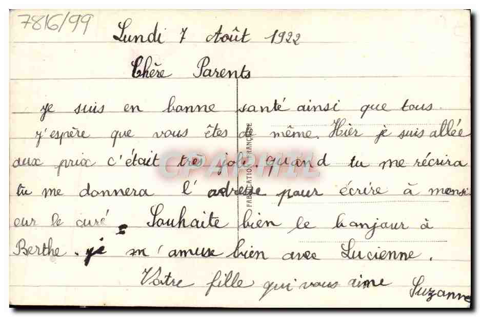 CPA Fantaisie Fleurs  — Verso