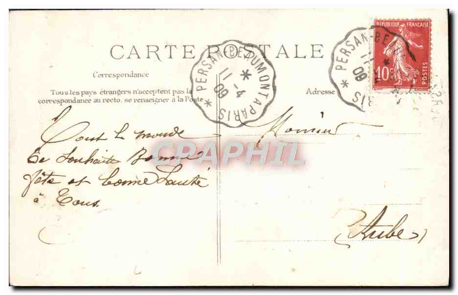 CPA Fantaisie Fleurs  — Verso
