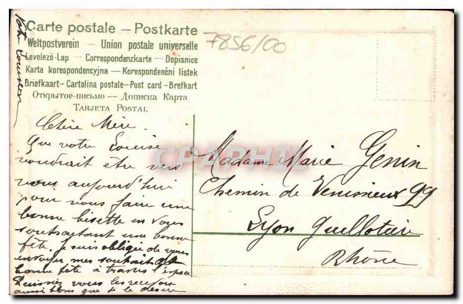 CPA Fantaisie Fleurs  — Rückseite