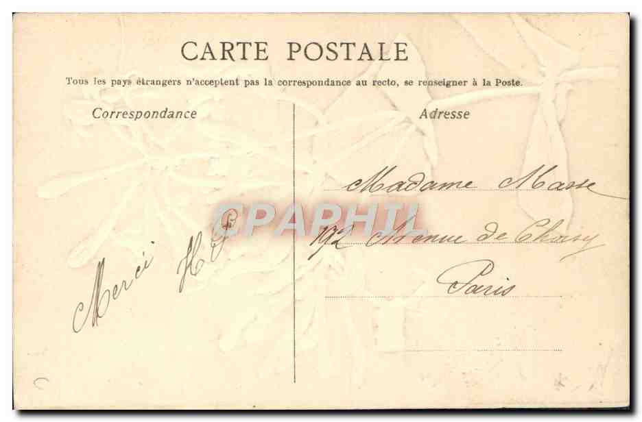 CPA Fantaisie Fleurs  — Rückseite