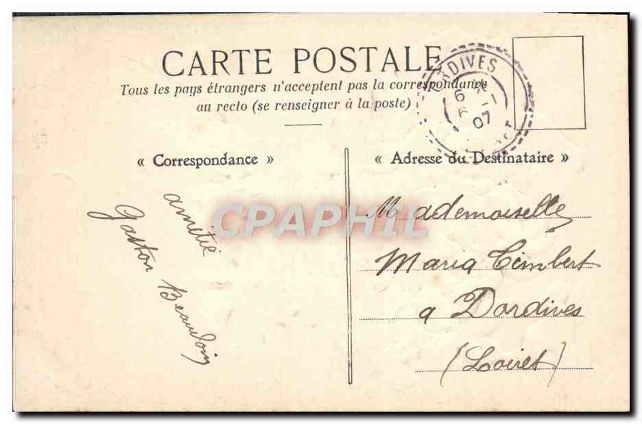 CPA Fantaisie Fleurs Colombe — Verso
