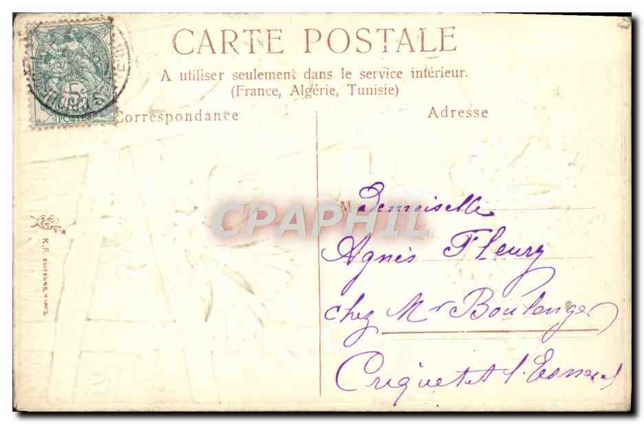 CPA Fantaisie Fleurs  — Verso