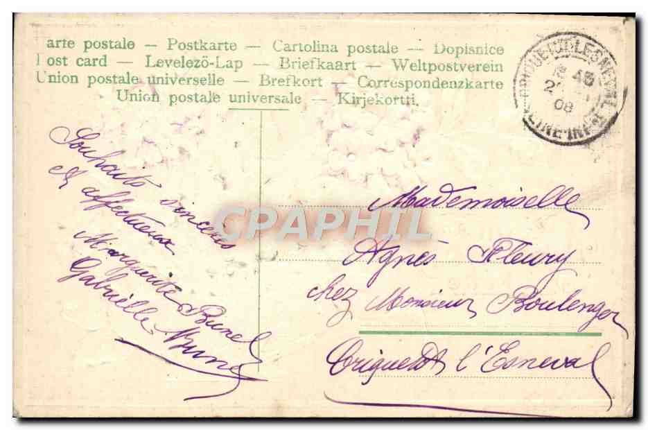 CPA Fantaisie Fleurs  — Verso