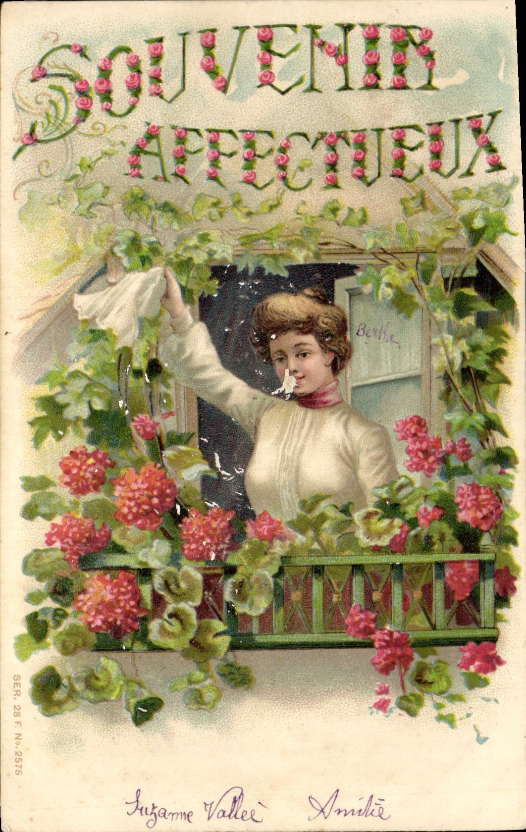 CPA Fantaisie Fleurs Femme