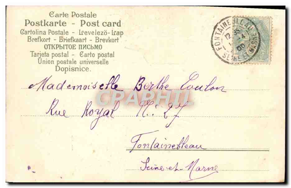 CPA Fantaisie Fleurs Femme — Rückseite