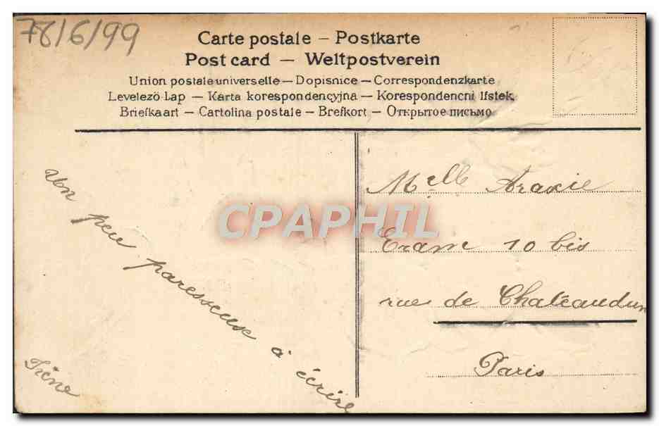 CPA Fantaisie Fleurs  — Rückseite