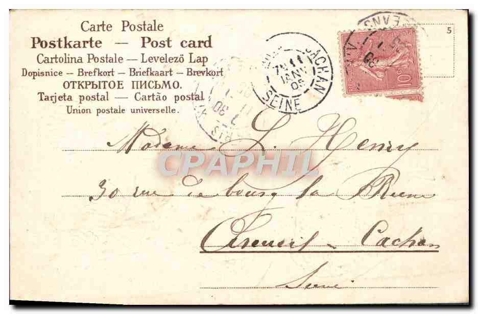 CPA Fantaisie Fleurs Enfant — Verso