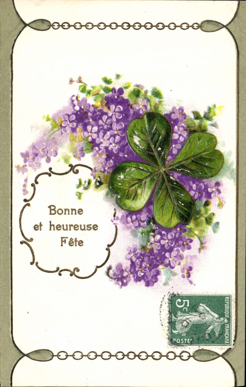 CPA Fantaisie Fleurs Trefle