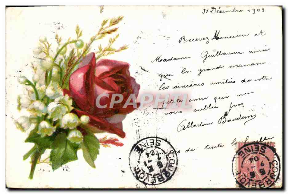 CPA Fantaisie Fleurs Muguet