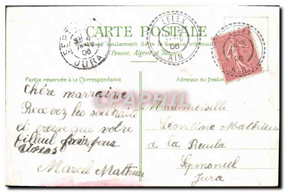CPA Fantaisie Fleurs Muguet Coeur — Back