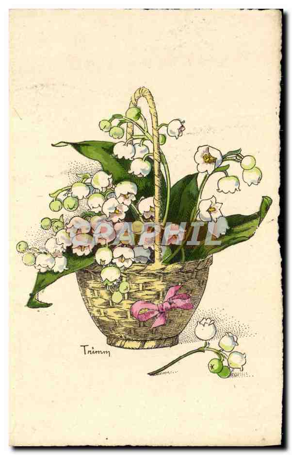 CPA Fantaisie Fleurs Muguet