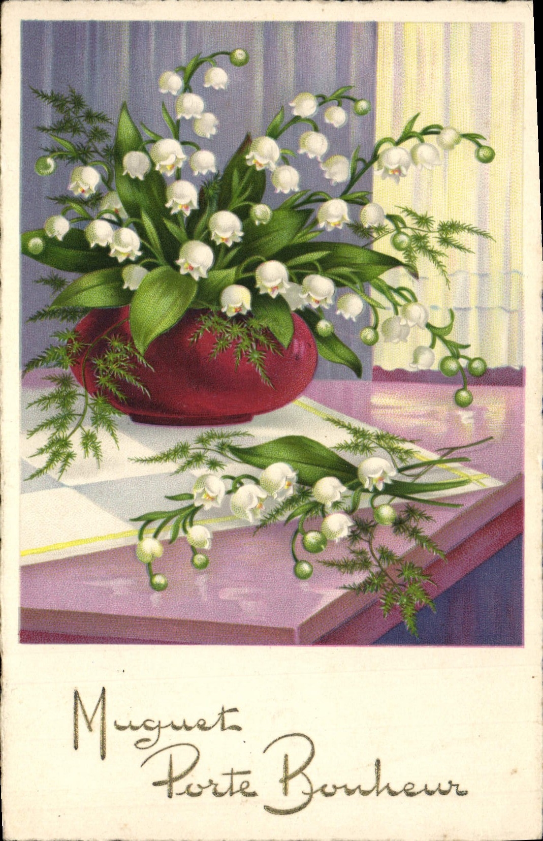 CPA Fantaisie Fleurs Muguet
