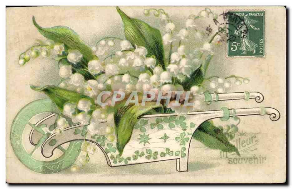 CPA Fantaisie Fleurs Muguet