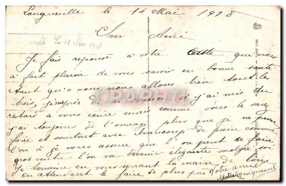 CPA Fantaisie Fleurs Femme Muguet — Verso