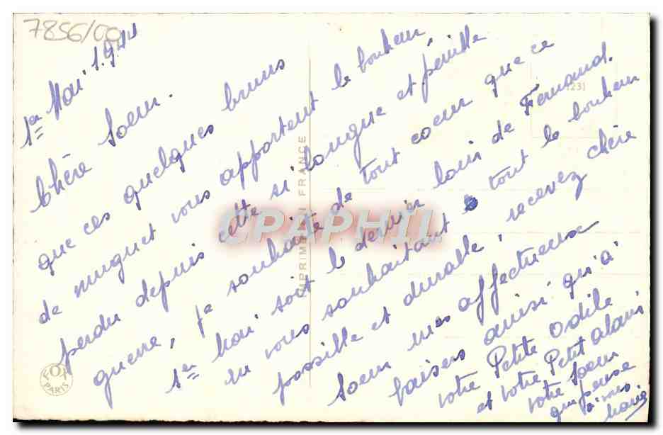 CPA Fantaisie Fleurs Muguet — Verso