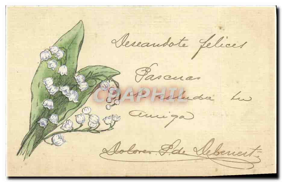 CPA Fantaisie Fleurs Muguet