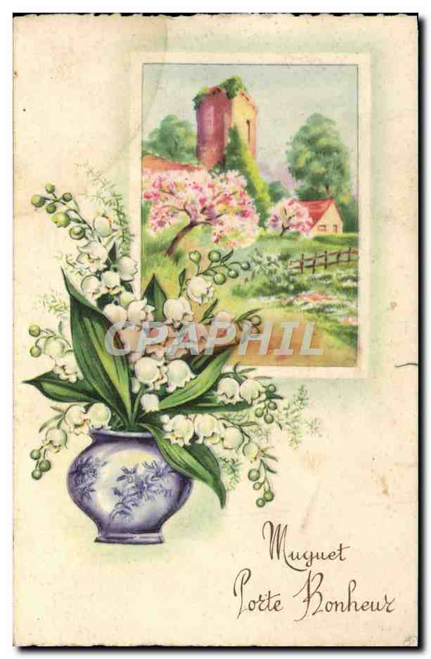 CPA Fantaisie Fleurs Muguet