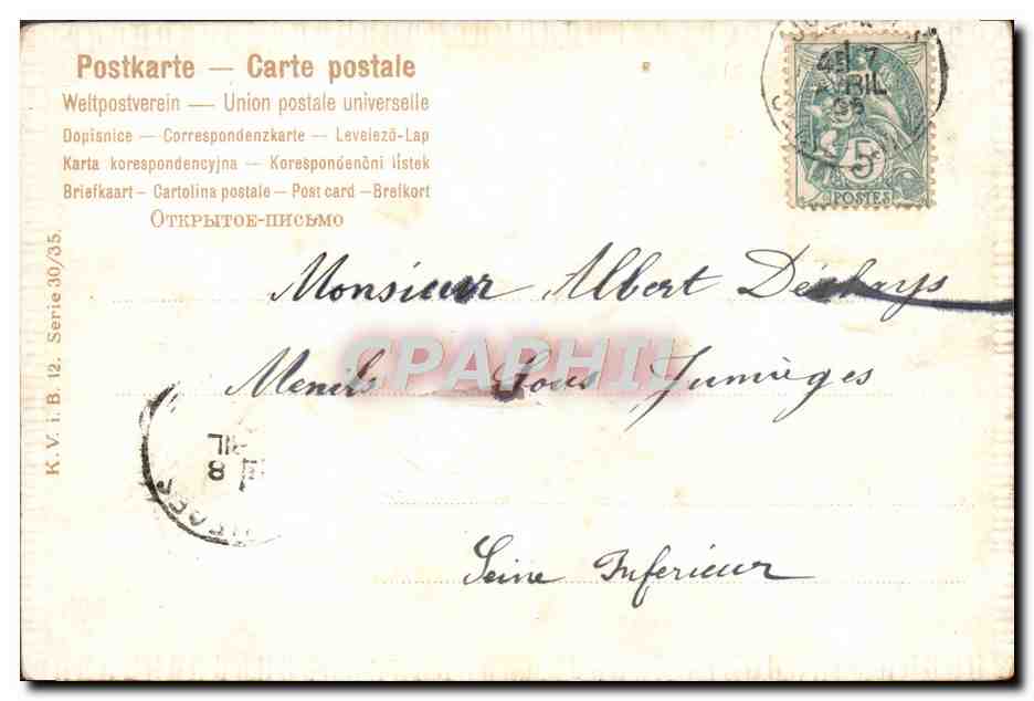 CPA Fantaisie Fleurs  — Rückseite