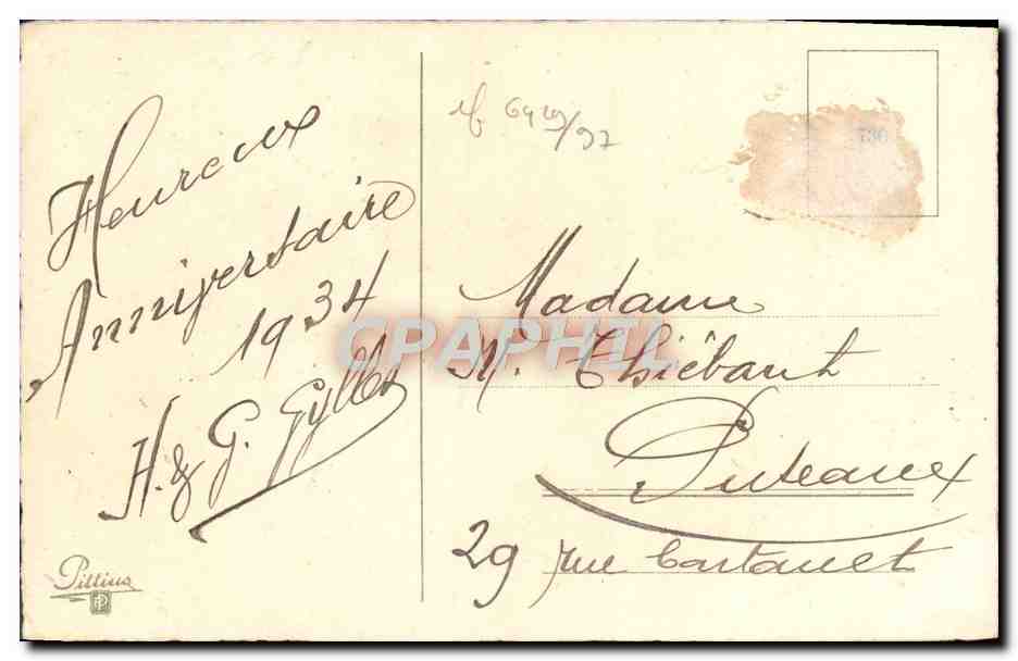 CPA Fantaisie Fleurs  — Verso