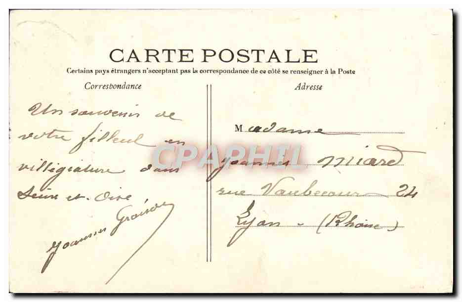 CPA Fantaisie Fleurs Une pensee de Athis Mons — Rückseite