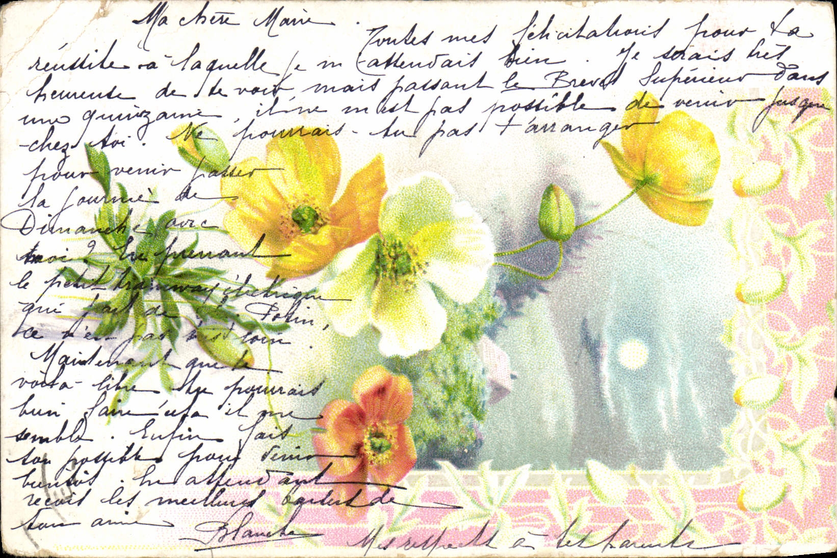 CPA Fantaisie Fleurs 