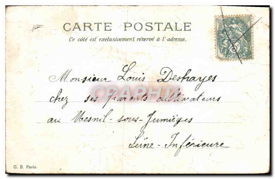 CPA Fantaisie Fleurs  — Verso