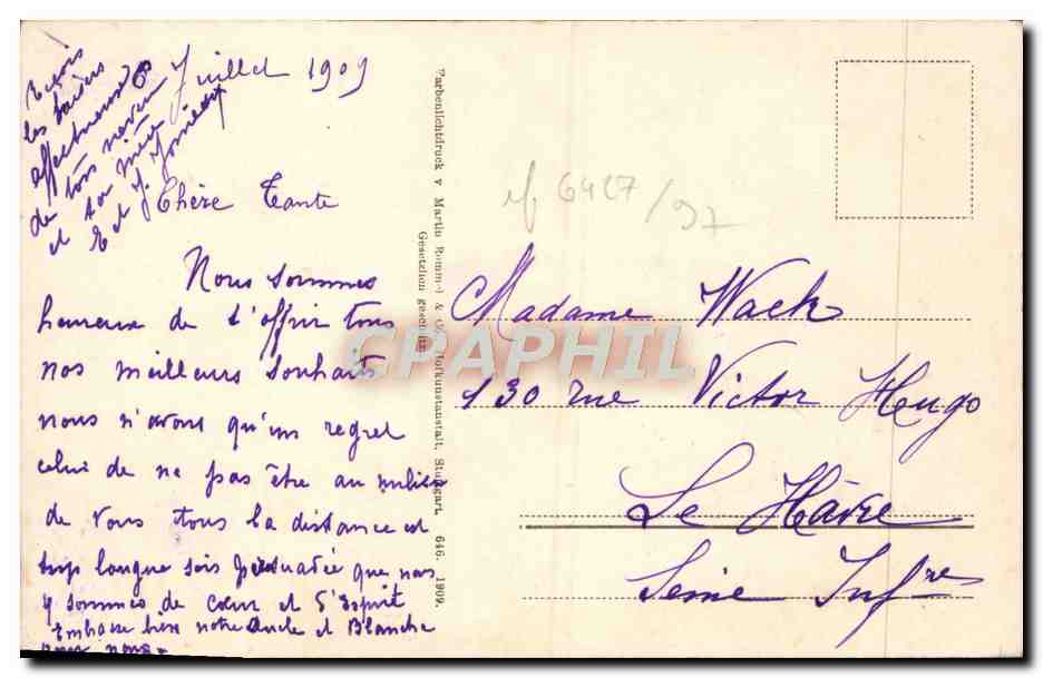 CPA Fantaisie Fleurs  — Back