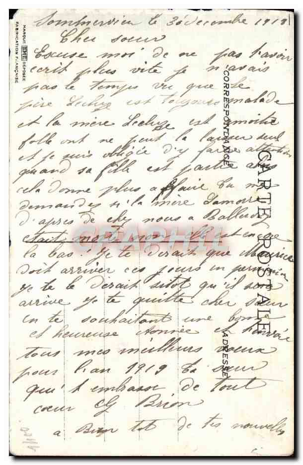 CPA Fantaisie Fleurs  — Verso
