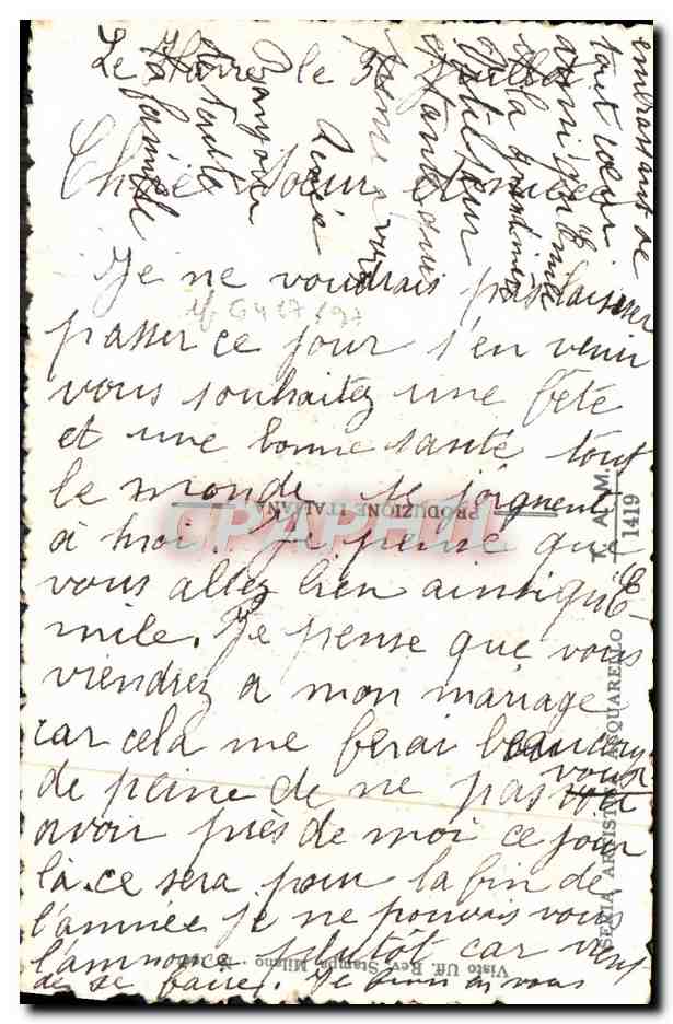 CPA Fantaisie Fleurs  — Verso