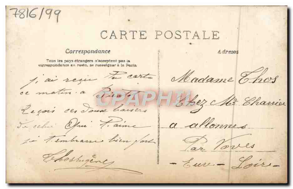CPA Fantaisie Fleurs Femme Enfant — Rückseite