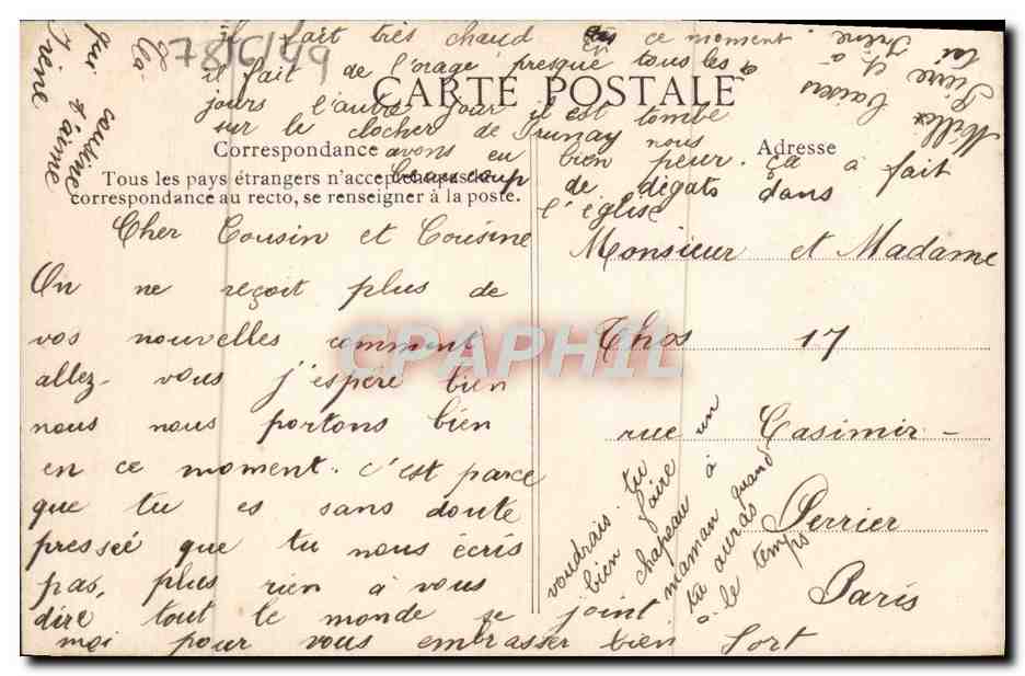 CPA Fantaisie Fleurs Enfants — Rückseite