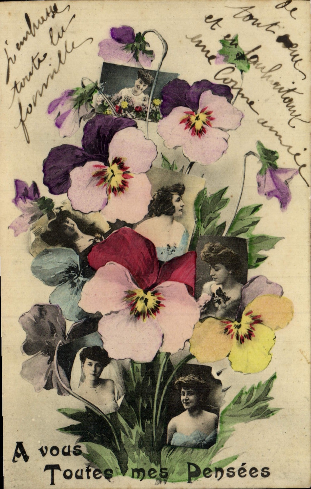 CPA Fantaisie Fleurs Femmes