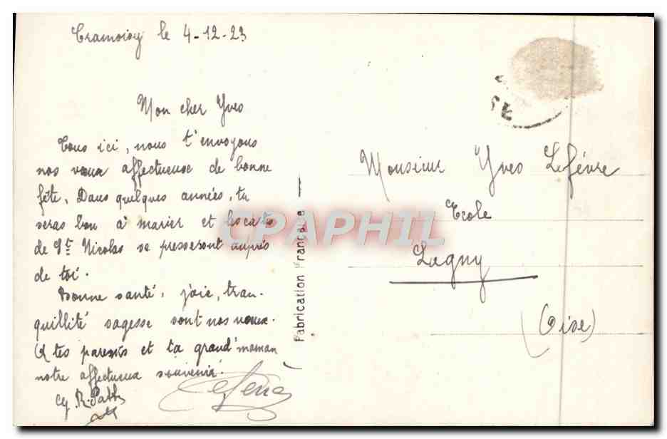 CPA Fantaisie Fleurs Fer a cheval Trefles — Verso