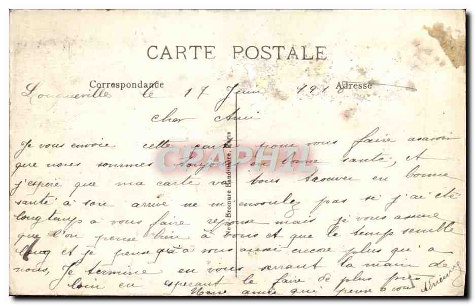 CPA Fantaisie Fleurs Lougueville — Rückseite